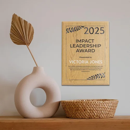 Vista 5 de Placa personalizada con acabado de roble de 9 x 12 pulgadas para premios y reconocimiento, placa personalizada con respaldo con cerradura