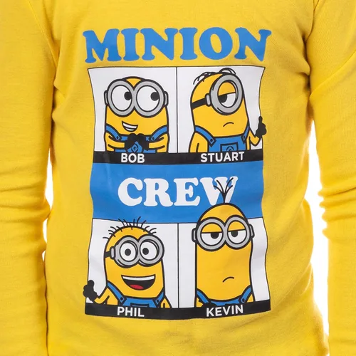 Vista 3 de INTIMO Despicable Me Minions Crew Bob Stuart Phil Kevin - Conjunto de pijama de ajuste ajustado para niños