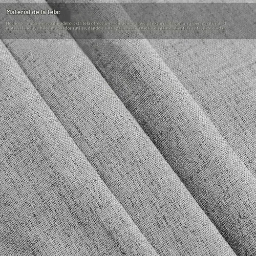Vista 2 de FLORECORD Cortinas de lino 100% opacas de 52 pulgadas de ancho x 84 pulgadas de largo, juego de 2 paneles de cortinas opacas con aislamiento térmico