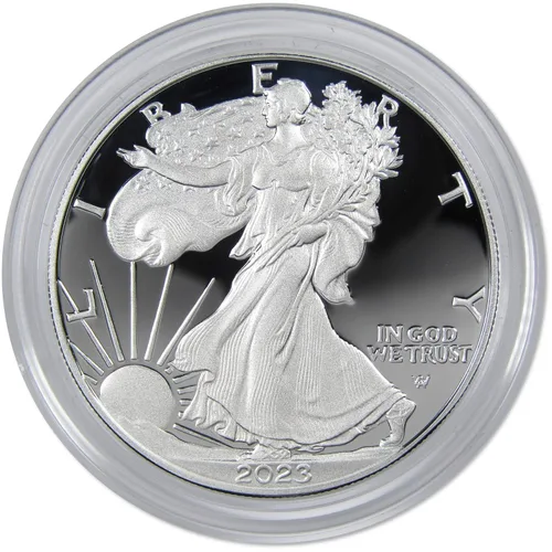 Vista 2 de 2023 W American Silver Eagle Bullion Proof $1 Moneda OGP COA SKU: OPC99