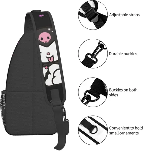 Vista 5 de Bolso casual para el pecho, bolso cruzado de dibujos animados, bolso de hombro kawaii para ciclismo, deportes, senderismo