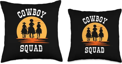 Vista 3 de Cowboy Squad Sunset Western Cowboy Throw Pillow