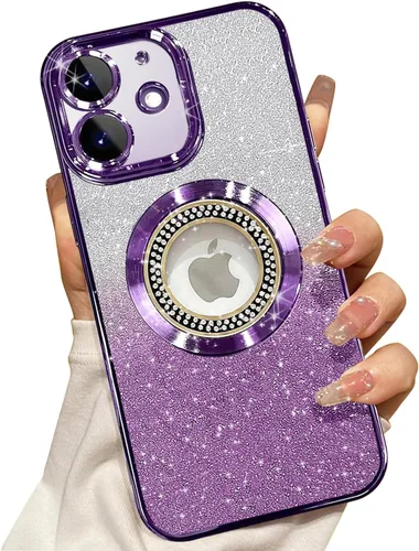 Vista 249 de Misscase Funda magnética con purpurina para iPhone 11 compatible con MagSafe, protección completa, delgada, a prueba de golpes, antiarañazos