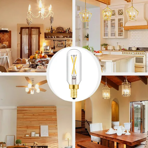 Vista 6 de Leools Bombilla LED E12 Regulable de 2W Equivalente a Bombilla de Luz de 25 Vatios Blanco Suave T6 T25 Bombilla Candelabro E12 de 25 Vatios