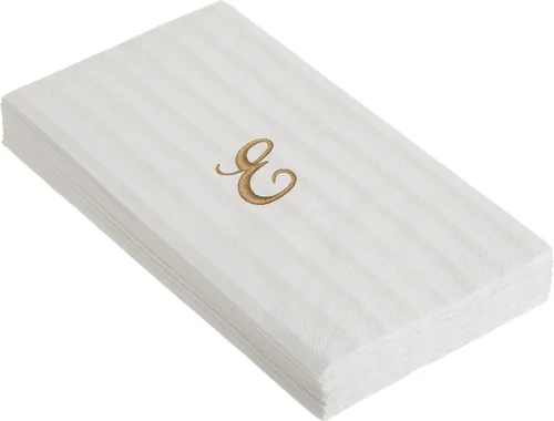 Vista 35 de Ideal Home Range - Servilletas de cóctel con monograma, 3 capas, diseño de rayas de papel, J, marfil a rayas