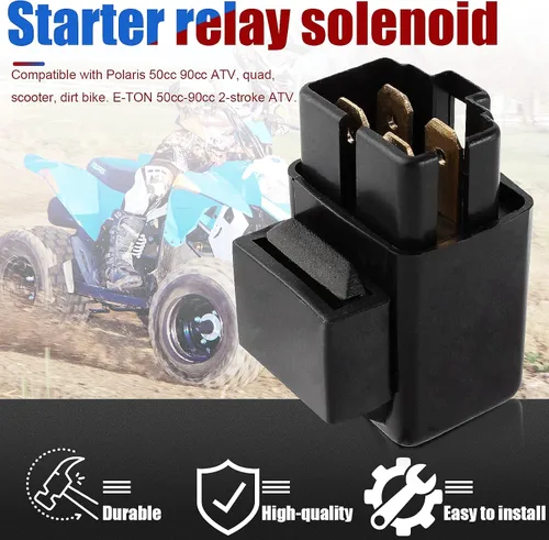 Vista 4 de Solenoide de relé de arranque compatible con Polaris Predator Scrambler Sportsman 50 90 50cc-90cc ATV Quad Scooter Dirt Bike #F020187 A190047