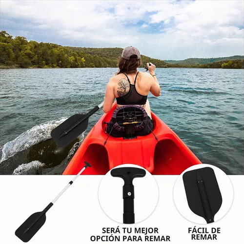 Vista 4 de LIOOBO Telescopic Kayak Paddle - 2Pcs Plastic Aluminum Canoe Oar, Boating Accessories River Tubing Paddles