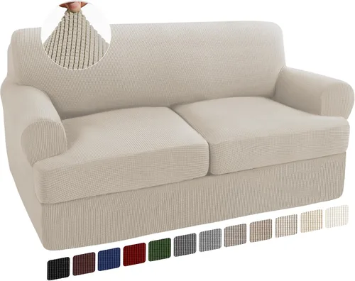 Vista 57 de Turquoize Funda para sillón con cojín en forma de T para sala de estar, funda elástica para sofá, funda suave para sillón, fundas de muebles