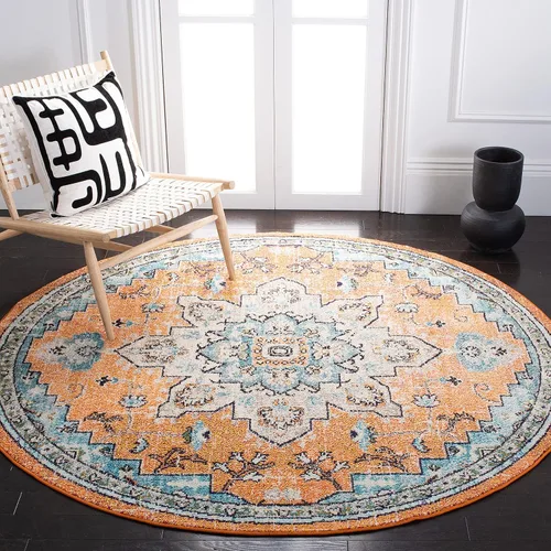 Vista 20 de Safavieh MAD473E - Tapete con diseño de medallón desgastado, bohemio elegante, colección Madison, no suelta pelos, fácil de cuidar, alto tránsito