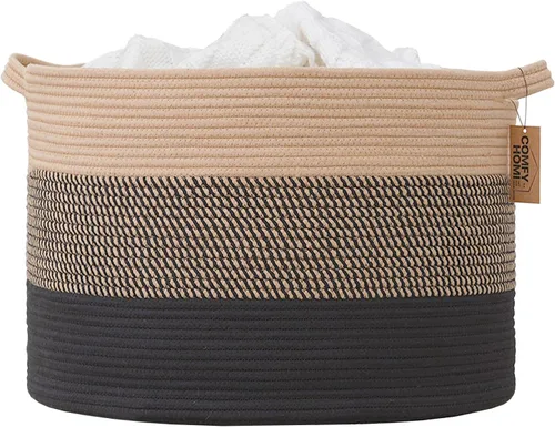 Vista 13 de COMFY-HOMI - Cesta de lavandería XXL grande con asas, cesta de manta, cesta decorativa de cuerda de algodón para la sala de estar, cesta