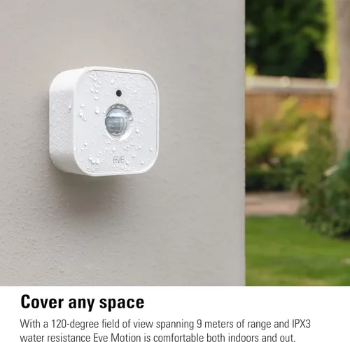Vista 6 de Eve Motion (Matter) Paquete de 3 – Sensor Inteligente de Movimiento y Luz, IPX3, Activación Automática de Dispositivos, A Prueba del Futuro