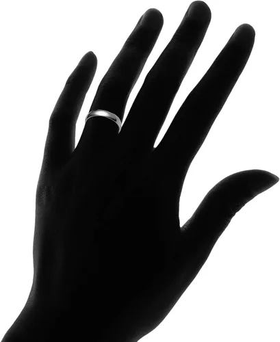 Vista 3 de SILVERLINE JEWELRY Anillo de acero inoxidable en tono plateado pulido, oro amarillo, oro rosa, negro y azul de 0.157 in para hombres y mujeres
