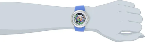 Vista 2 de PeaceLove Unisex F36S-PLFBL-BL Correa de silicona azul redonda de acero inoxidable y reloj Zotos Art Dial, Azul, Movimiento de cuarzo