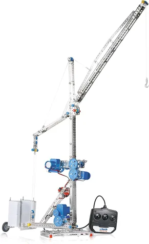 Vista 3 de Eitech Kit de construcción de grúa motorizada de lujo de la serie exclusiva, introducción a la ingeniería y el aprendizaje STEM, acero