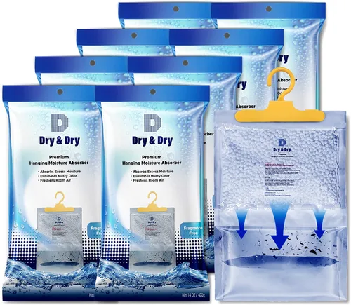 Vista 13 de Dry & Dry Paquete de 4 absorbentes de humedad prémium para el hogar, sótano y dormitorio, deshumidificadores pequeños