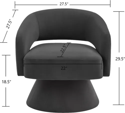 Vista 2 de 24KF Moderno sillón giratorio de 360 grados, cómoda silla de barril de terciopelo para sala de estar y dormitorio, silla redonda giratoria