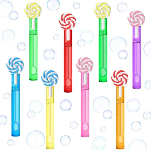 Vista 20 de AMFZON 25 piezas de varitas de burbujas con forma de bloques de construcción para fiestas infantiles, juguetes de varitas de burbujas mini
