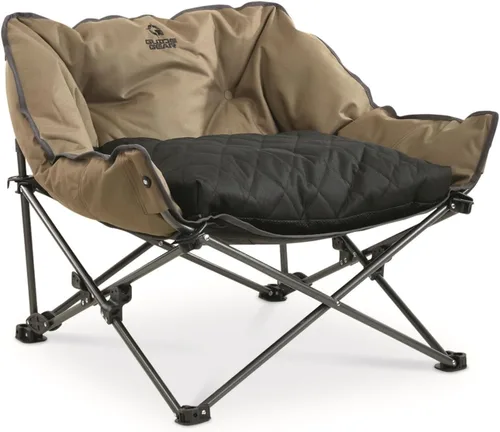 Vista 2 de Guide Gear Cama portátil acolchada para mascotas; sofá elevado para perros al aire libre, cuna marrón