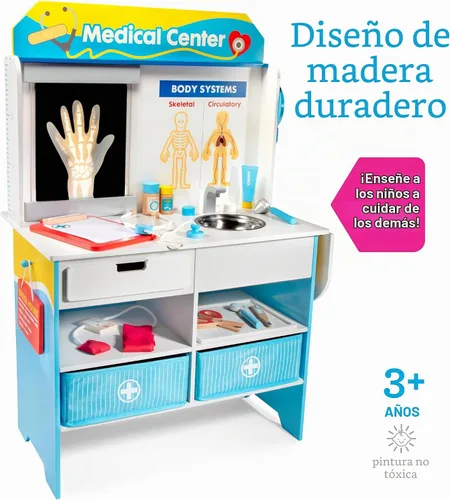 Vista 4 de Get Well Doctor - Centro de actividades de madera para niños, juego médico