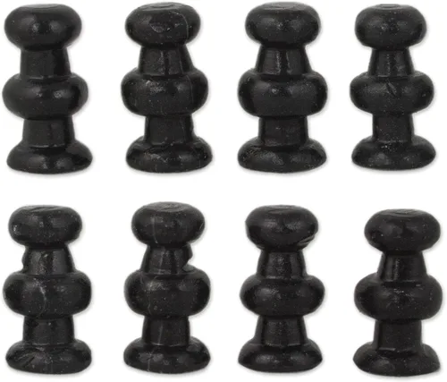 Vista 5 de NOVICA Juego de ajedrez de piedra tallada a mano de ónix blanco y mármol negro 'Classic
