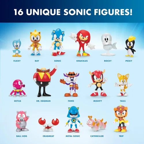 Vista 3 de Sonic The Hedgehog Sonic Super Set 16 Pack Eggman+ Figura [Exclusivo de Amazon] Paquete de 16