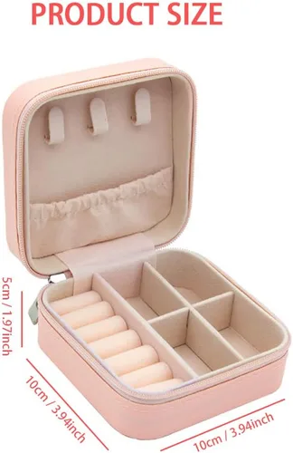 Vista 7 de Semyifu Joyero de viaje personalizado, joyero, organizador de viaje, pequeño joyero para mujer, estuche de viaje para joyas, organizador de aretes