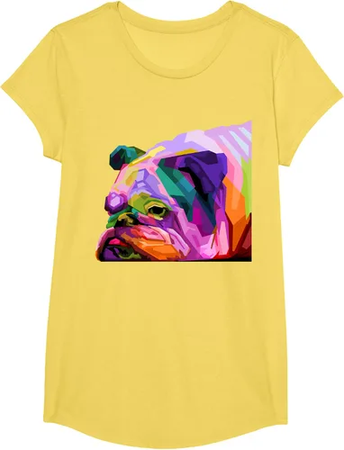 Vista 40 de Camiseta de retrato pop artístico de bulldog británico inglés para dueños de perros, Negro, S