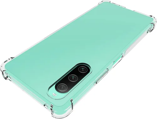 Vista 4 de USTIYA Funda para Sony Xperia 10 V Clear TPU Cuatro Esquinas Cubierta Protectora Transparente Suave