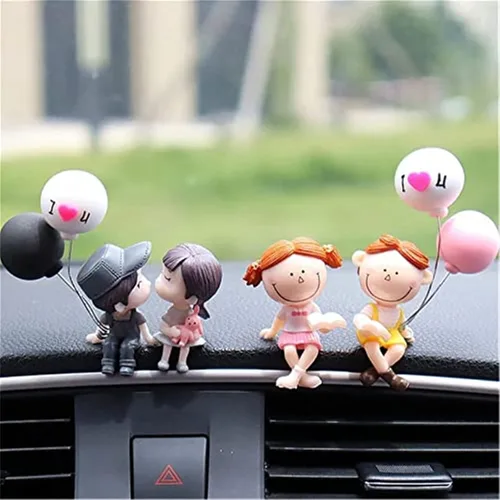 Vista 10 de Lindos adornos para pareja, lindo adorno interior de automóvil para parejas, decoración de automóvil, lindas parejas de dibujos animados, accesorios
