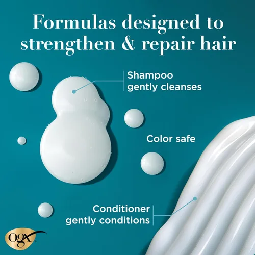 Vista 4 de OGX Renewing + Argan Oil of Morocco - Juego de champú y acondicionador reparador de daños que ayuda a fortalecer y reparar el cabello seco y dañado