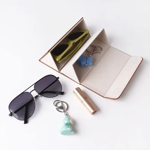 Vista 5 de Sunglasses Organizer Case Travel Glasses Case Hanging Foldable Portable Eyeglass Storage Case Box for Women Men