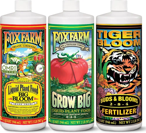 Vista 8 de FoxFarm Fertilizer Soil Trio Liquid Nutrient: Tiger Bloom, Grow Big, Big Bloom Botellas - (Paquete de 3-1 pinta)
