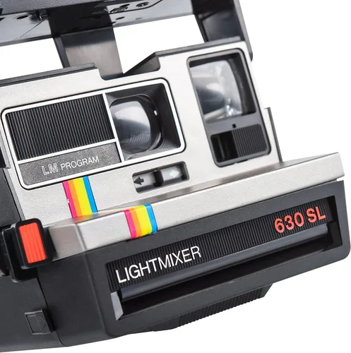Vista 3 de Polaroid 630 SL Lightmixer Plata con Rayas Arco Iris
