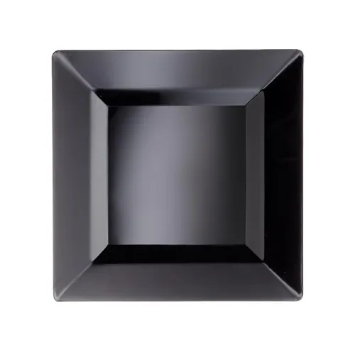 Vista 25 de Party Essentials platos cuadrados de plástico duro, 8", 120 negro (Black Classic)