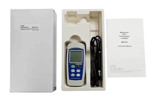 Vista 6 de Sper Scientific Termómetro RTD impermeable 800117C - Medidor de temperatura digital IP67 con sonda de resistencia de platino Pantalla