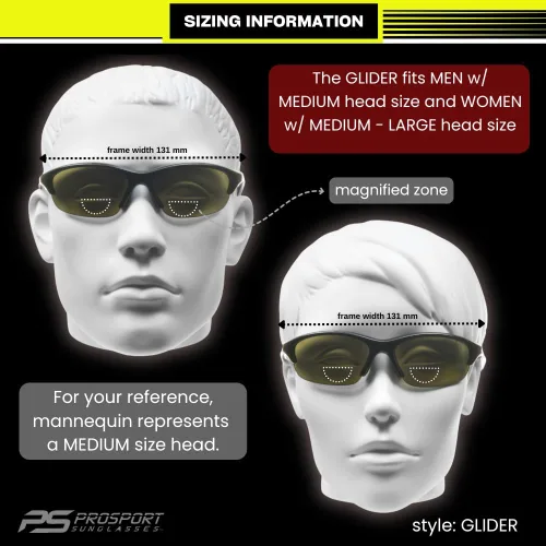 Vista 3 de proSPORT Lentes de sol bifocales de seguridad para hombres y mujeres, ANSI Z87.1, color marrón ahumado, lentes transparentes, color rosa y negro