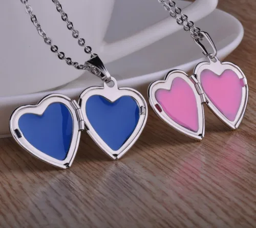 Vista 5 de Infinite U Clásico Corazón Mujeres Corazón Abierto Foto Locket Collar con Colgante de acero inoxidable para aniversario de boda regalo