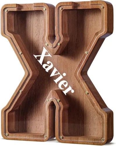 Vista 92 de SummiDate Alcancía de madera de letra para niños y niñas, Alfabeto, personalizada, regalo de cumpleaños y pascua para niños (A)
