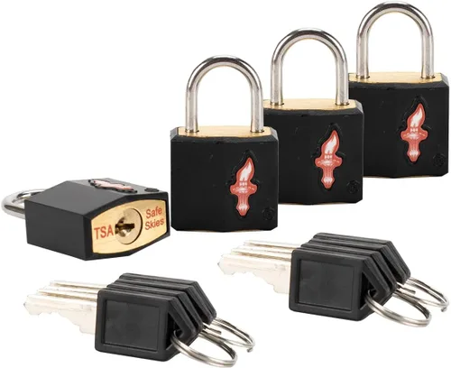 Vista 5 de Safe Skies - Paquete de 4 llaves de equipaje TSA de 4 colores TS003F4