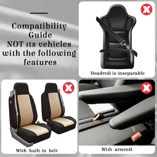 Vista 2 de Frienda - Juego completo de fundas para asientos de coche estilo Baja, manta de sillín multicolor con diseño bohemo a rayas, funda para volante