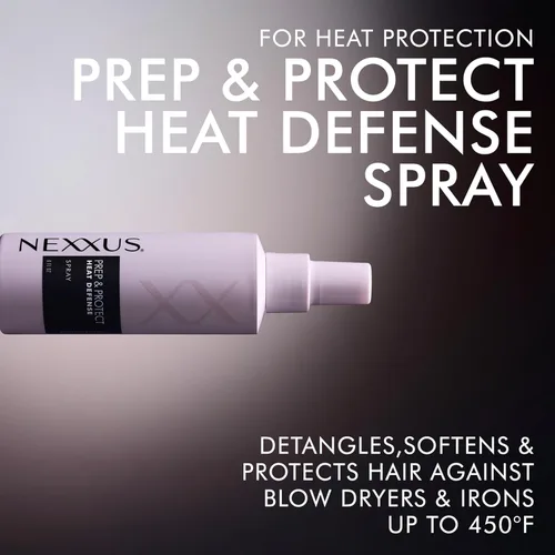 Vista 3 de Nexxus Heat Defense Spray Prep & Protect para protección térmica de 450 grados, con tecnología StyleProtect 6 oz