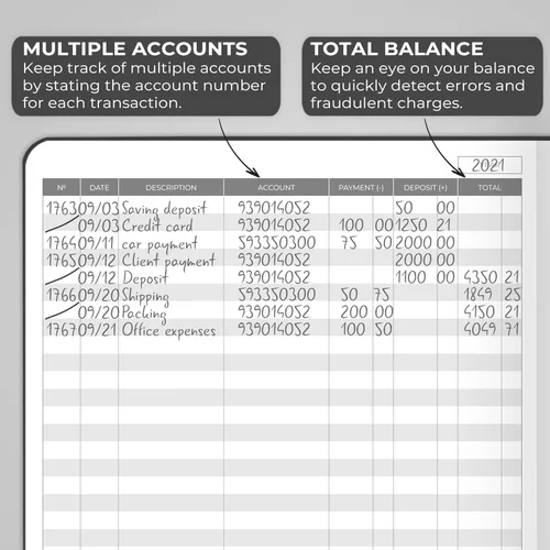 Vista 3 de Clever Fox Libro de contabilidad - Libro de contabilidad para pequeñas empresas y uso personal - Libro de cuentas columnar para rastrear dinero