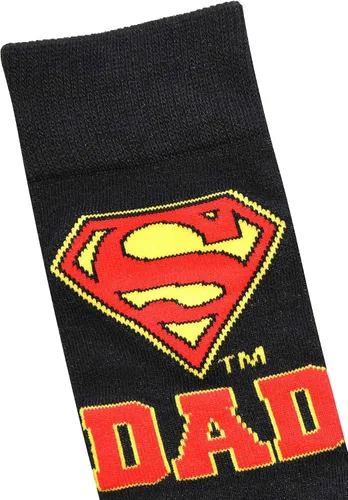 Vista 3 de Hyp Superman Logo Super Dad Black Men's Crew Socks Size 6-12