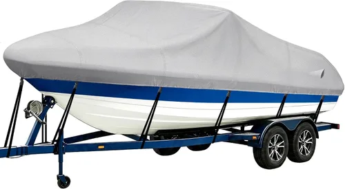 Vista 29 de iCOVER - Funda para lancha remolcable, resistente, impermeable, lona, grado marino, apta para lanchas de pesca y esquí, V-Hull, de 14-16 pies