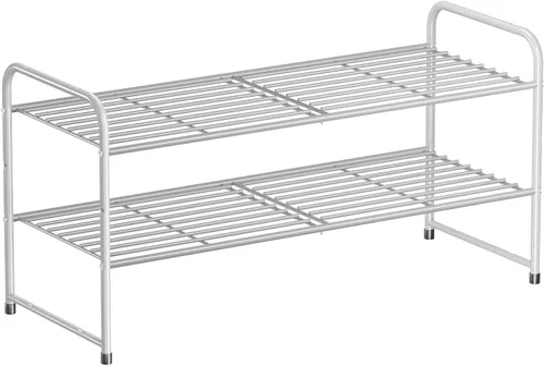 Vista 18 de SUFAUY - Estante para zapatos apilable de 2 niveles, zapatero para entrada, con gran capacidad, organizador de calzado para dormitorio, rejilla