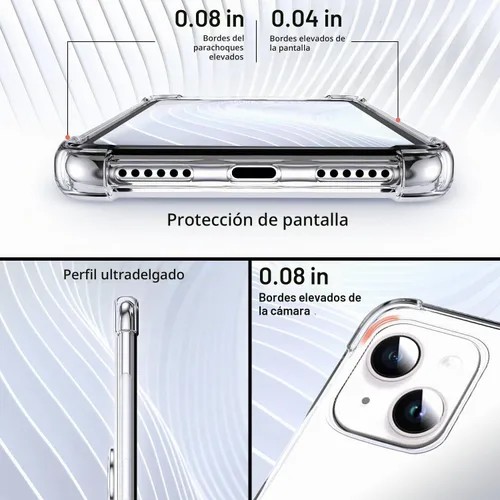 Vista 4 de Silverback Funda transparente para iPhone 14 con soporte de anillo de 6.1
