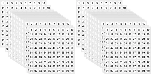 Vista 8 de Outus 5000 calcomanías de números de 0.4 pulgadas, 1 a 100 números, etiquetas de puntos de números pequeños, etiquetas consecutivas para inventario