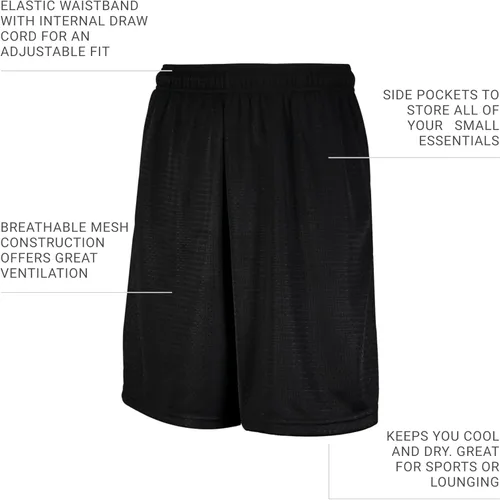 Vista 4 de Russell Athletic Pantalones cortos de malla con bolsillos para hombre