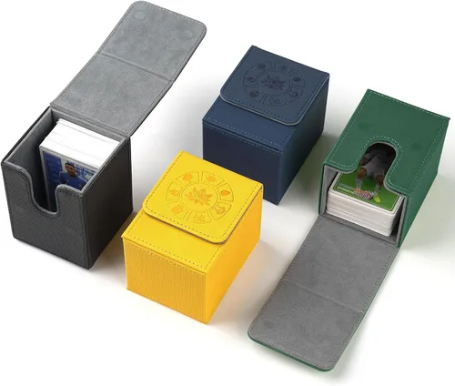 Vista 22 de Caja para mazos de cartas Arkeiliy, caja de almacenamiento de más de 110 cartas MTG con 50 fundas para cartas, estuches coleccionables para cartas