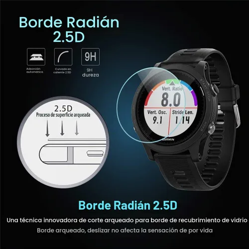 Vista 4 de Diruite Paquete de 4 protectores de pantalla para Garmin Forerunner 935, película protectora de pantalla de vidrio templado ultrafino de dureza 2.5D